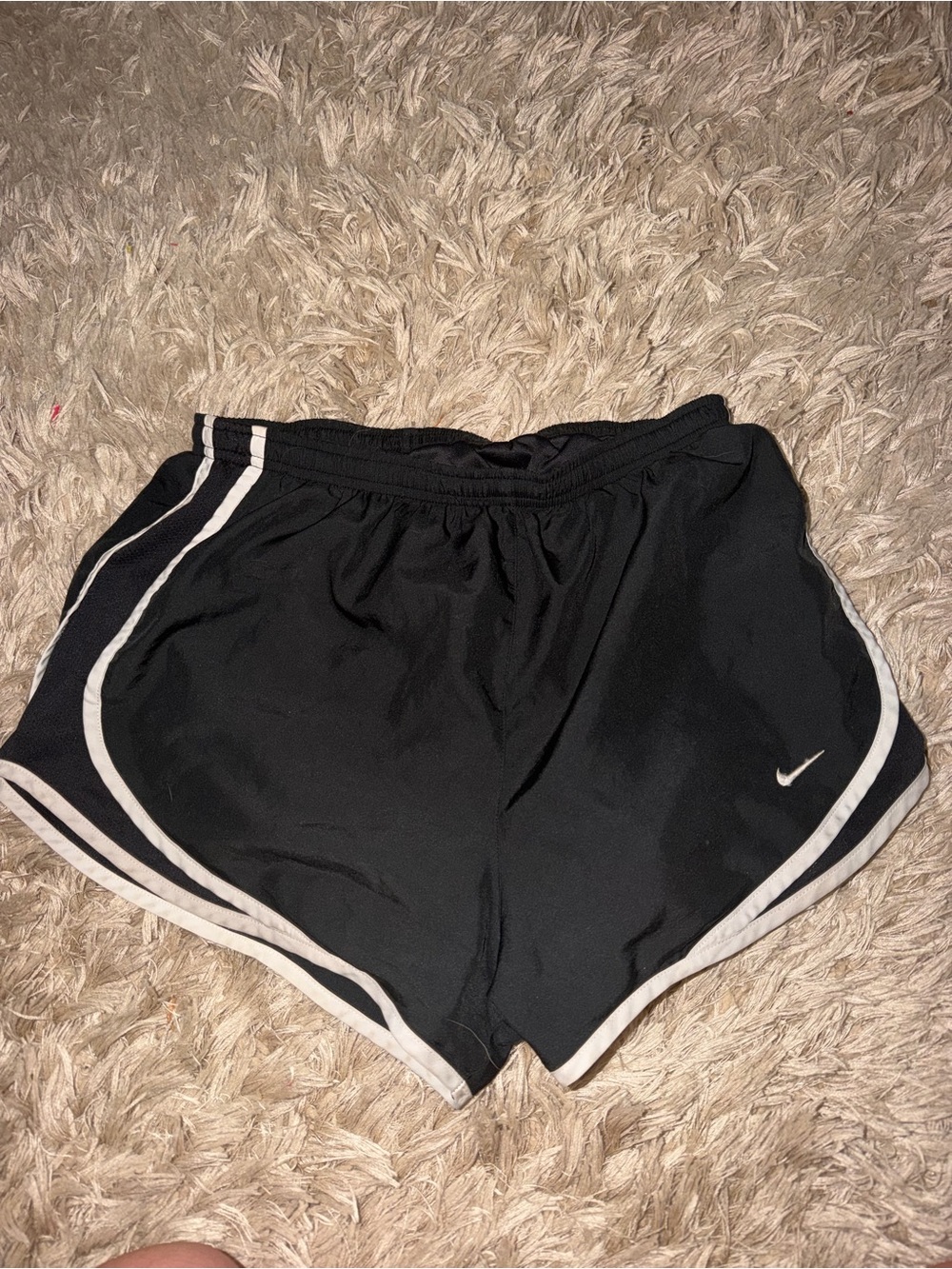 Nike Black Athletic Shorts with White Trim